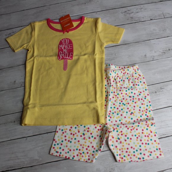 Gymboree Girl's Shortie Pajama Set Size 4 4T Yellow Popsicle Shorts Top - Picture 4 of 7